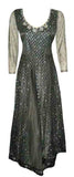 Crystal & Pearl Beaded Katan Net Dress. Medium