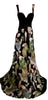 Sleeveless Multicolored  Printed Gown. Medium