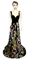 Sleeveless Multicolored  Printed Gown. Medium