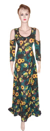 Crystal Beaded Printed Chiffon Gown. Medium.