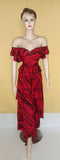 Crystal & Pearl Beaded  Printed Linen Gown. Medium