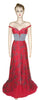 Off Shoulder Crystal Beaded Chiffon Gown. Medium