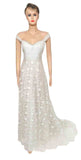 Hand Stitched Crystal Beaded Floral Designer Gown. Small.