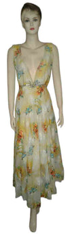 Crystal Beaded Floral Designer Arbind Gown. Medium