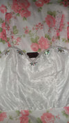 Off Shoulder Artful Crystal Beaded Floral Gown.Medium