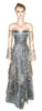 Off Shoulder Diamond Beaded Tissue Silk Designer Gown. Medium