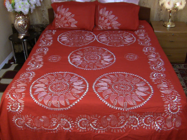 Hand Embroidered Needle Work Special Days Designer Bedspread Coverlet / Quilt Set. Gift or Save for Family. Queen / King