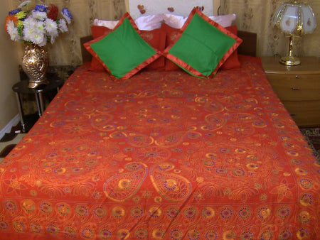 Hand Embroidered Applique Designer Bedspread Coverlet Set (On order)