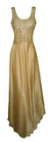 Sleeveless Crystal Beaded Chiffon Golden Midi Dress. Medium