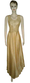 Sleeveless Crystal Beaded Chiffon Golden Midi Dress. Medium