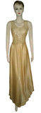 Sleeveless Crystal Beaded Chiffon Golden Midi Dress. Medium