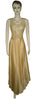 Sleeveless Crystal Beaded Chiffon Golden Midi Dress. Medium