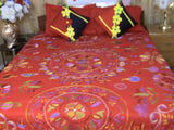 Hand Embroidered Needle Work  Special Days Designer Bedspread Coverlet / Quilt Set. Queen Save for Grandchildren.