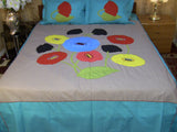 Hand Embroidered Applique Designer Bedspread Coverlet Set (On order)