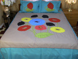 Hand Embroidered Applique Designer Bedspread Coverlet Set (On order)