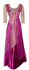 U Neck Crystal Beaded Purple Gold Dress Medium.