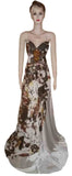 Sleeveless Crystal & Diamond Beaded Chiffon Gown. Medium