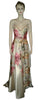 Sleeveless Pearl & Crystal Beaded Printed Silk Gown, Medium