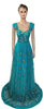 Sleeveless Beaded Floral Silk Sateen Net Gown.  Medium