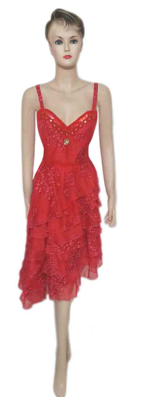 Crystal Beaded Latest Designer Chiffon Midi Dress. Medium