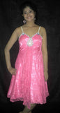 Sleeveless Handmade Crystal Beaded Dress. Small