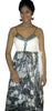 Sleeveless Crystal Beaded  Black & White Floral Silk Dress. Small