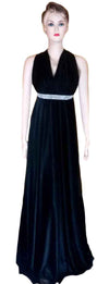 Sleeveless Designer Heavy Silk Gown. Medium.