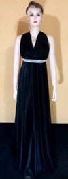 Sleeveless Designer Heavy Silk Gown. Medium.