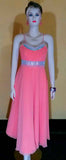 Sleeveless Crystal Beaded Designer Chiffon Dress. Small