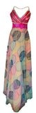 Multicolored Designer Evening Dress. Small