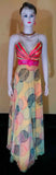 Multicolored Designer Evening Dress. Small