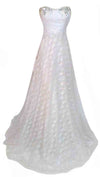 Crystal Beaded Royal Silk Net Wedding Gown. Medium