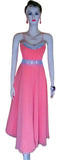 Sleeveless Crystal Beaded Designer Chiffon Dress. Small