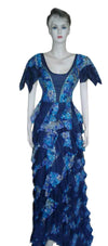 Hand Stitched Applique Designer Heavy Gown. Small