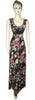 Pearl Beaded Floral Printed Linen Gown. Medium