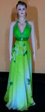 Sleeveless Crystal Beaded Fancy Chiffon Gown. Small