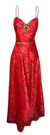 Sleeveless Artful Crystal Beaded Silk Dress. Medium.