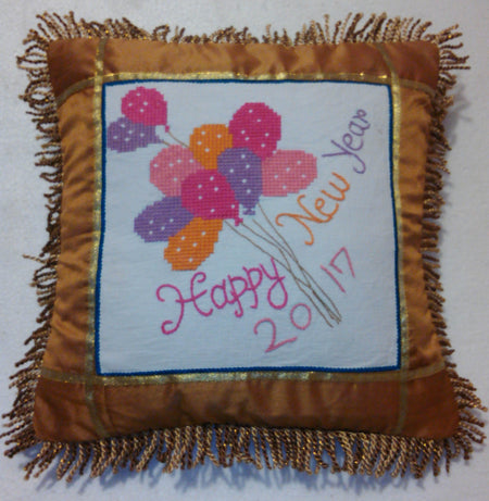 Needle Point Anniversary's Designer Pillow. Medium