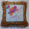 Needle Point New Years Designer Pillow. Medium