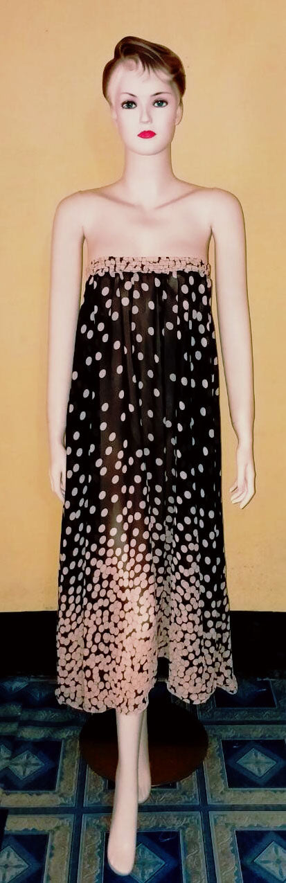 Sleeveless Black Brown Designer Evening Dress. Small / Medium