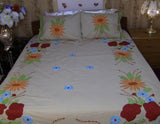 Hand Embroidered Applique Designer Special  Days Bedspread Coverlet Set. Gift or Save for Family. Queen & King