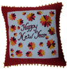 Needle Point New Years Designer Pillow. Medium