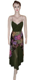 Sleeveless Crystal Beaded Chiffon Floral Midi. Medium