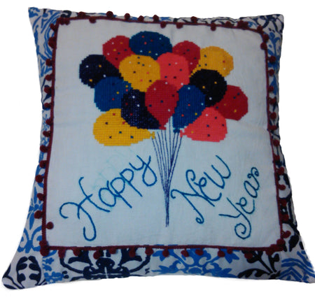 Needle Point Anniversary's Designer Pillow. Medium