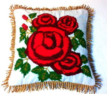 Needle Point Anniversary's Designer Pillow. Medium