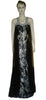 Artful Crystal & Perl Beaded Chiffon Katan Gown. Medium