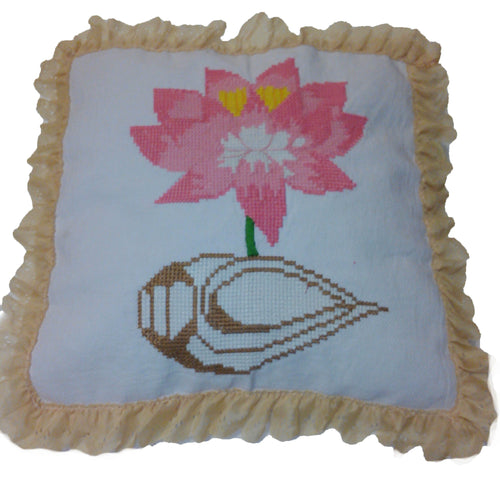 Needle Point Designer Pillow. Medium