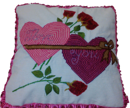 Needle Point Anniversary's Designer Pillow. Medium