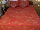 Hand Embroidered Special Days Designer Bedspread Coverlet / Quilt  Set. Queen / King. Gift or Save for Grandchildren.