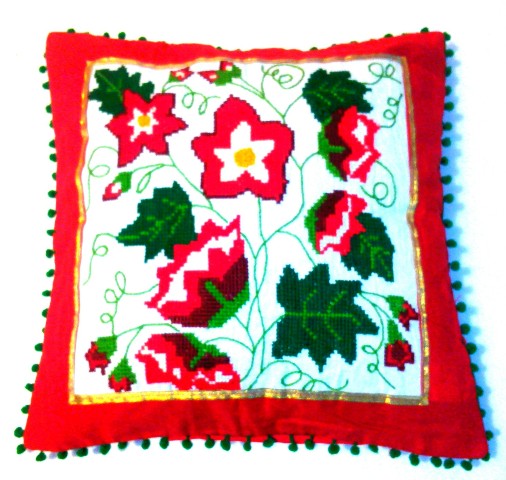 Needle Point Designer Pillow. Medium